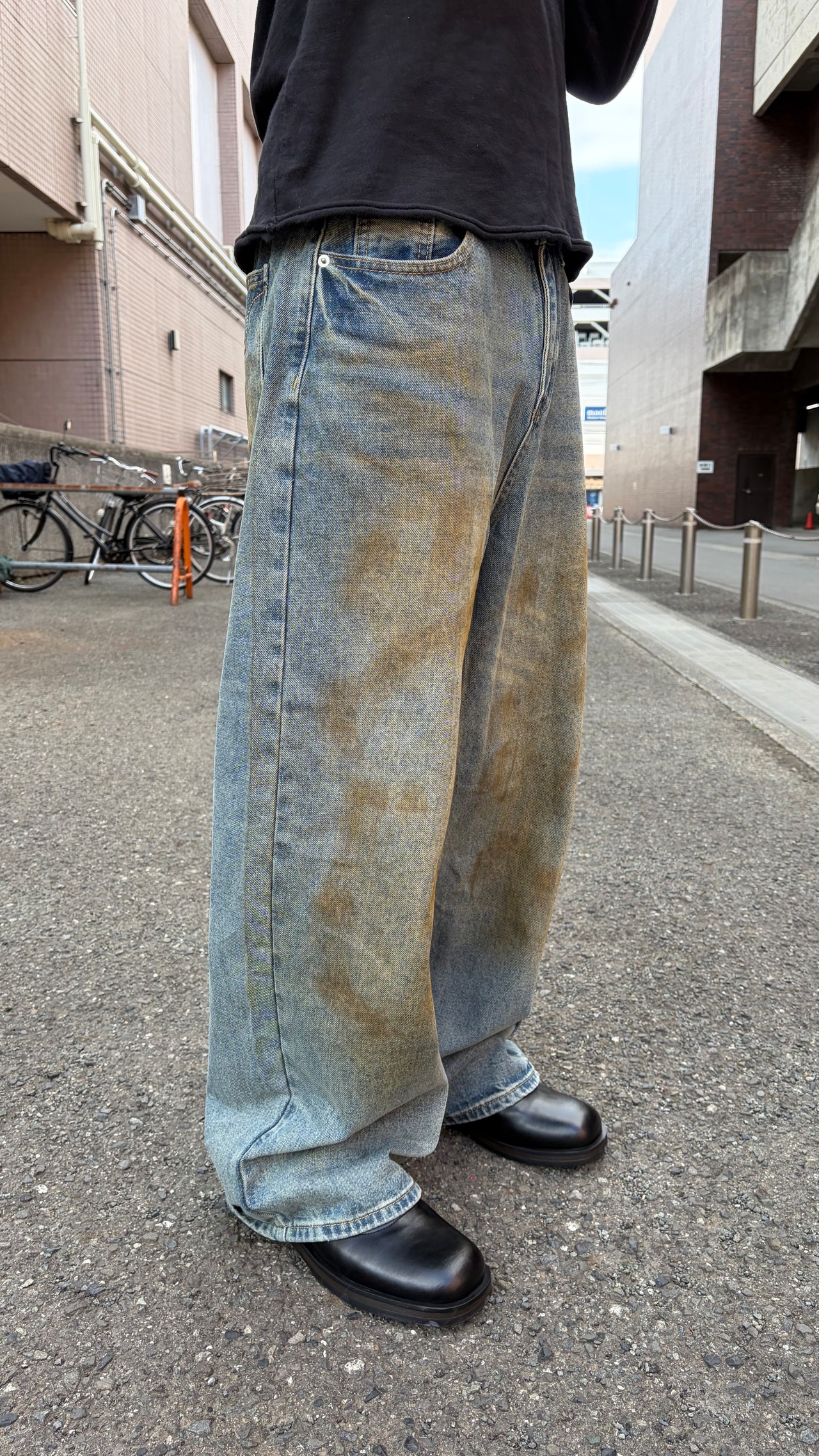 ダーティフェード ワイドデニム【sug41】
