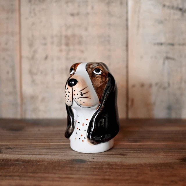 【 11/18 再入荷 】ちいさなビーグルの花瓶｜犬 動物型 レトロ 陶器 ミニ花瓶 フラワーベース オブジェ 雑貨屋