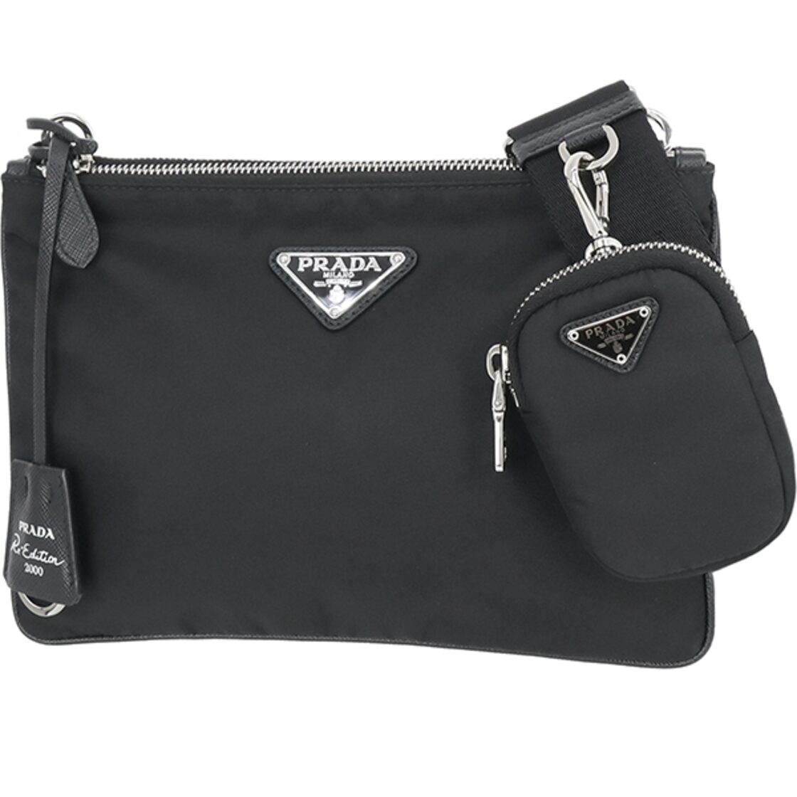 Used PRADA プラダ ショルダーバッグ ダブルジップ Re-Edition 2000 