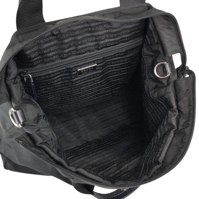 PRADA プラダ ショルダーバッグ ブラック トライアングルロゴ ナイロン 2WAY トートバッグ vintage ヴィンテージ オールド zdgz8g