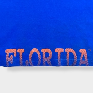 【STARTER】カレッジ フロリダ大学 ケーターズ Gators ビッグサイズ Tシャツ ワンポイントロゴ バックプリント University of Florida 半袖 ブルー US古着