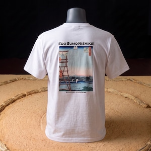日本相撲協会承認 広重B 江戸相撲錦絵 Tシャツ