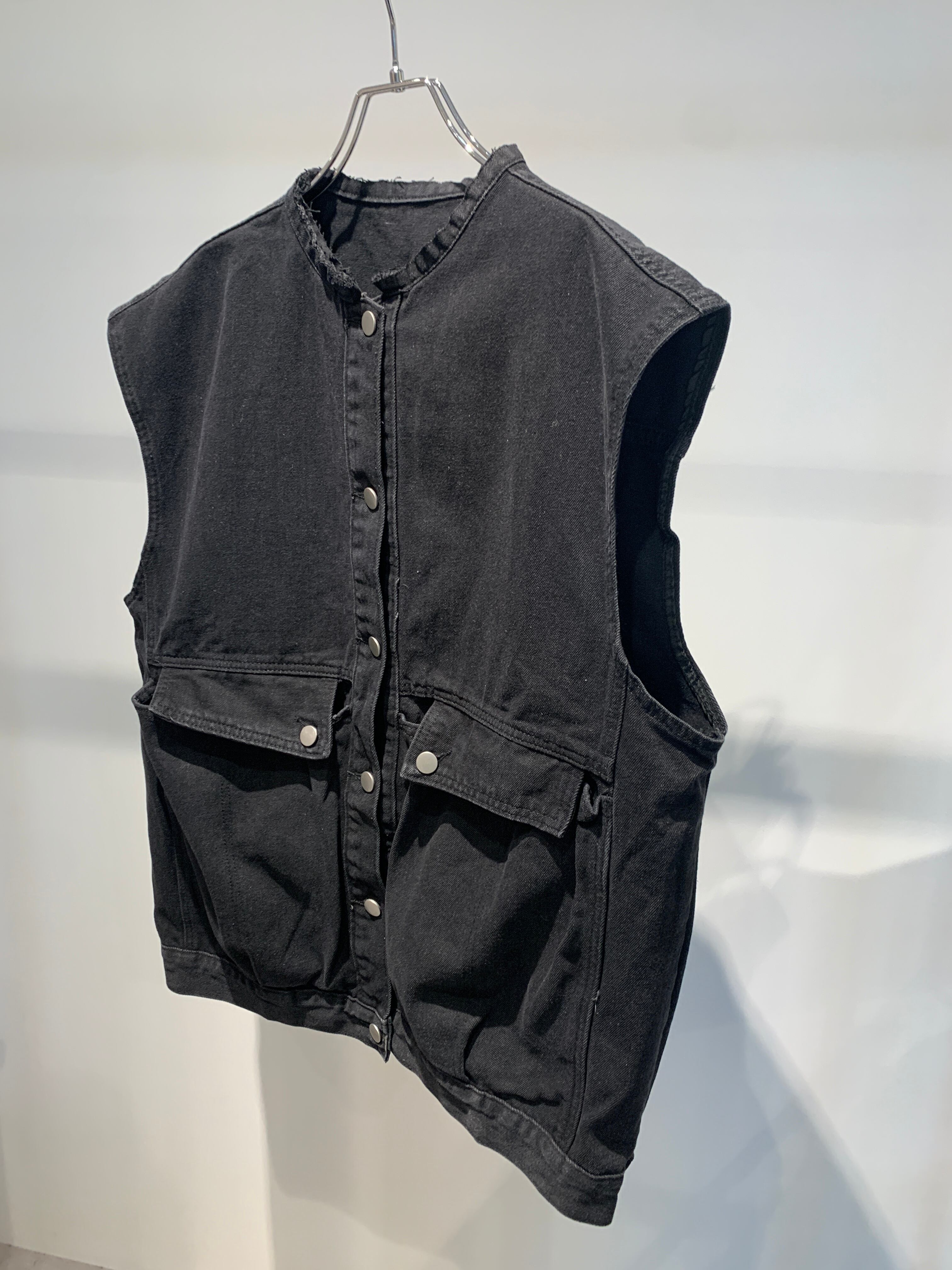 over size denim vest