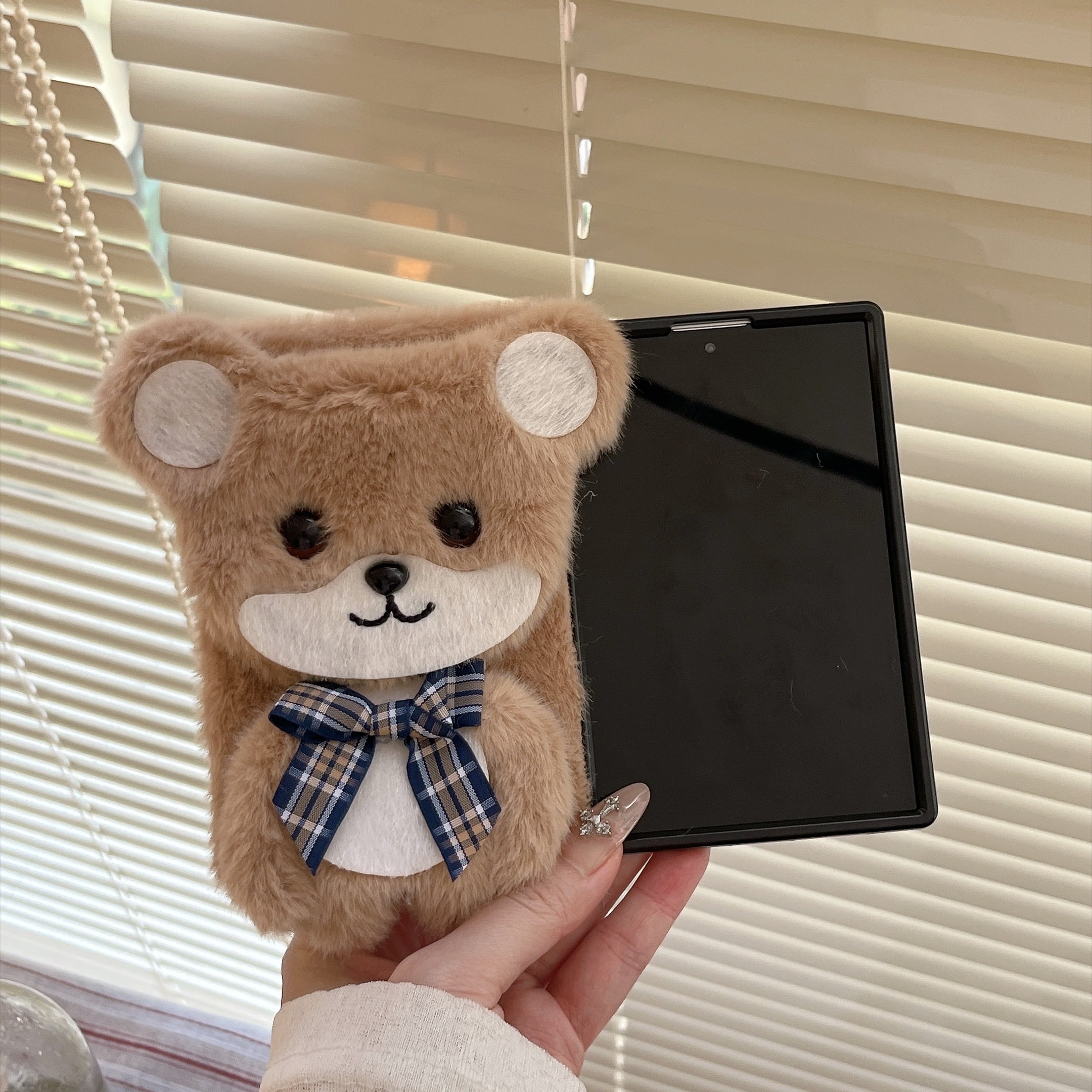 もこもこ Galaxy Z Fold8 / Fold8 Ultra ケース くま ベア ぬいぐるみ