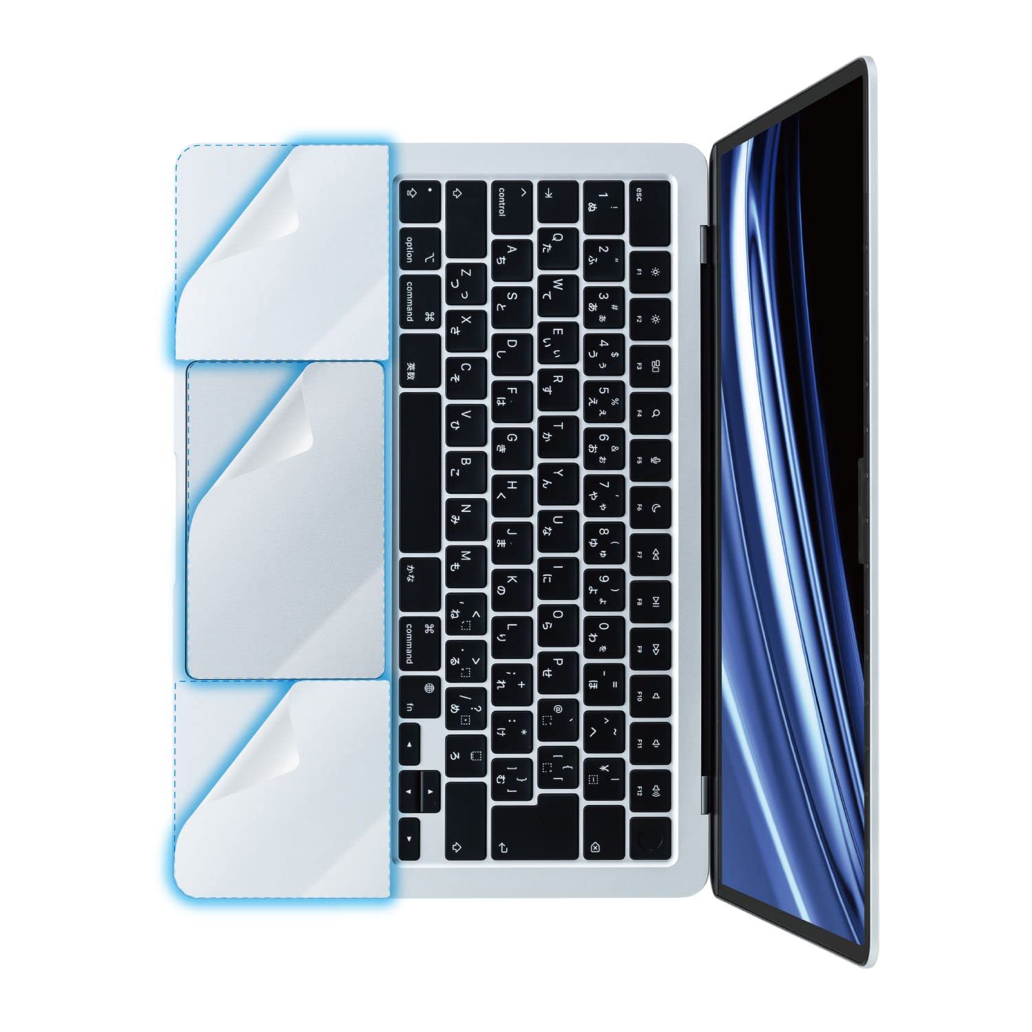 【在庫処分】エレコム MacBook Air 13.6インチ M2チップ搭載モデル2022用 キズ防止 トラックパッド保護フィルム パームレスト保護フィルム スキンシール 抗菌 指紋防止 スムースコート エアーレス加工 PKT-MBA1322 クリア