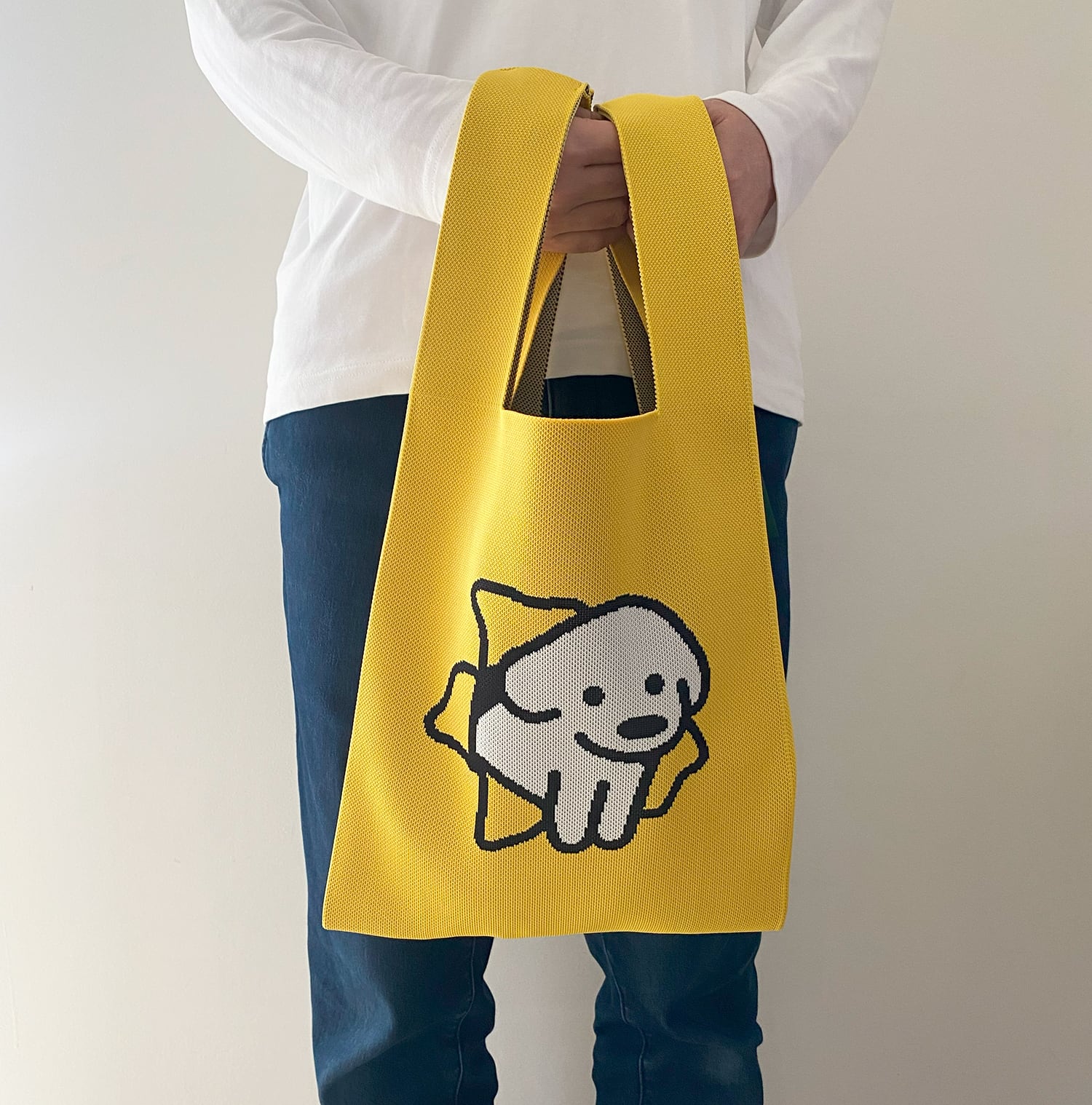 matsui】KNIT MARCHE BAG YELLOW ニット マルシェバッグ イエロー | bpbp