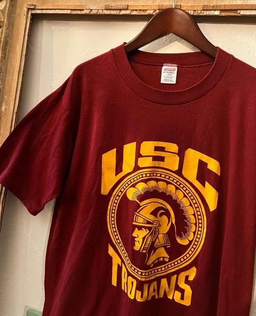 80's USC university college  T -shirts【L】