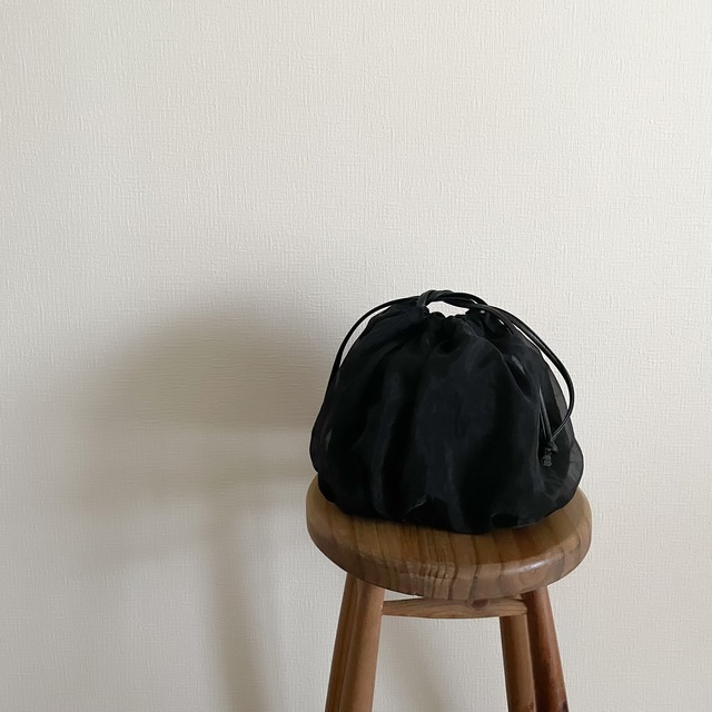 【bag】オーガンジー巾着bag -black-