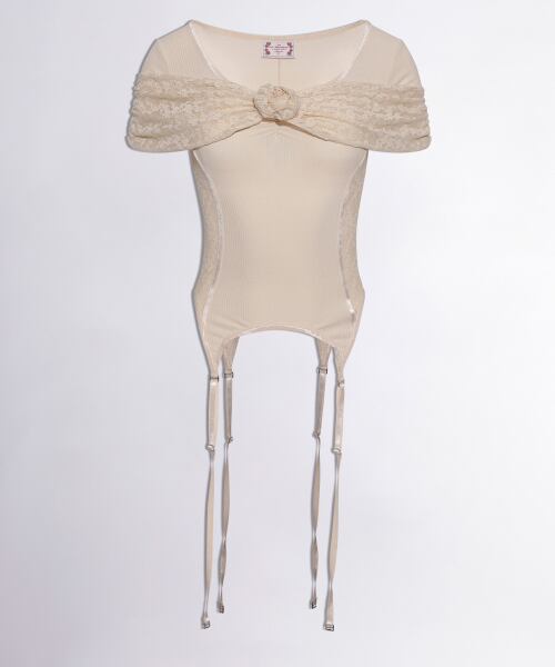 トップス SCULPTOR corset U Neck Tee Ice SCULPTOR] Corset U Neck Tee Raw | もごつ