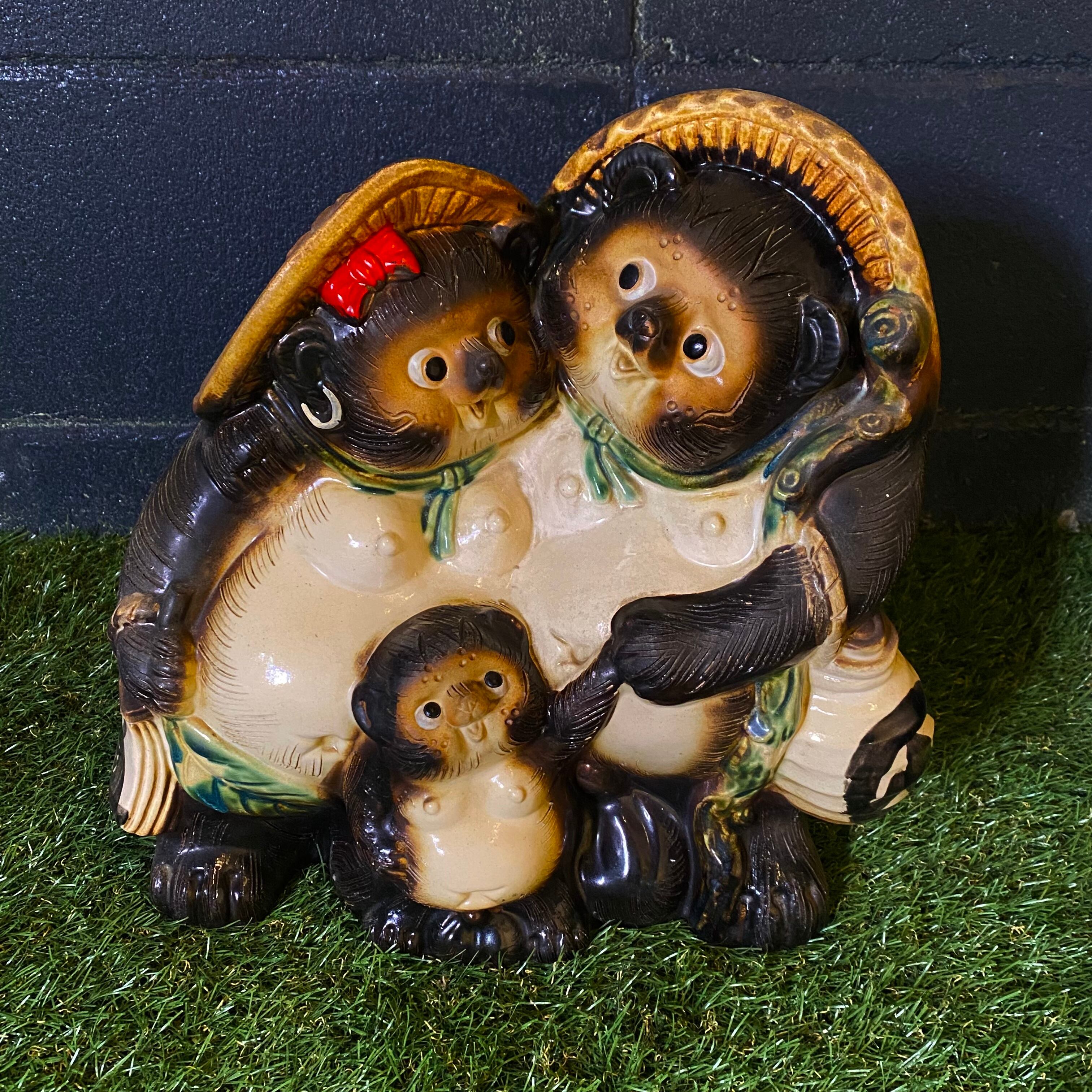 骨董品レアタヌキ狸たぬき男の子オブジェ