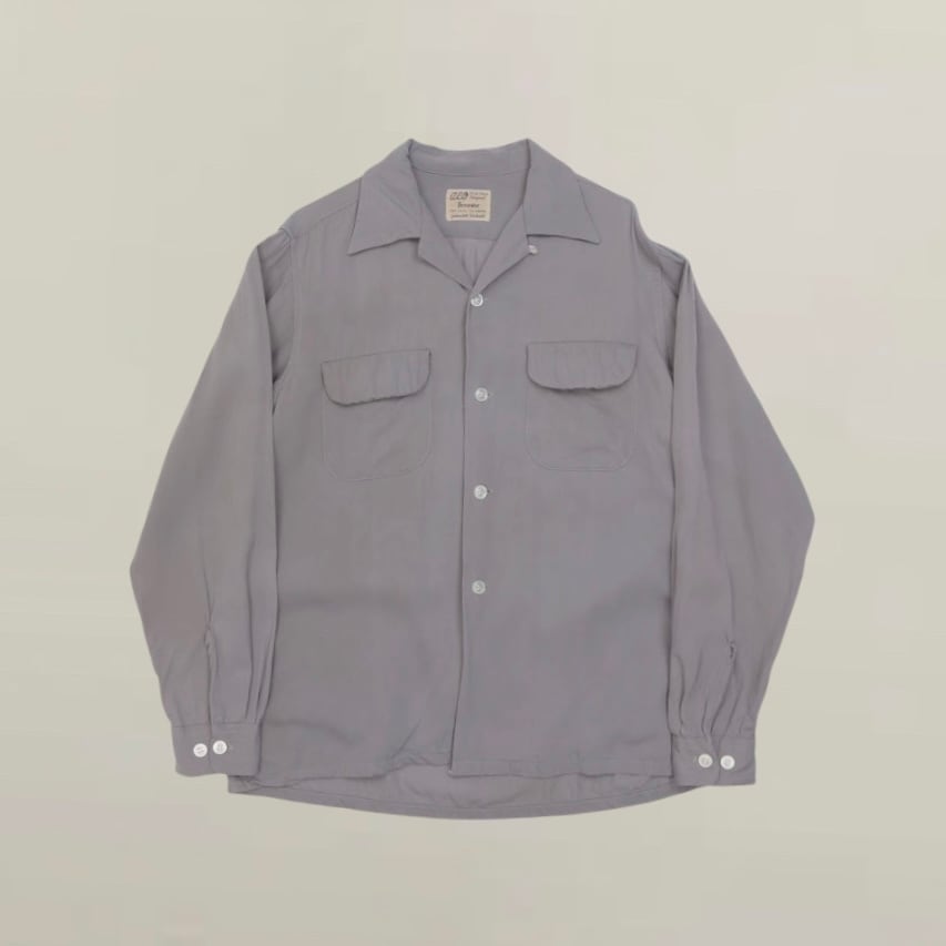 1950s vintage Rayon Gabardine Sun-Faded Shirt【OT-22553】 | cv
