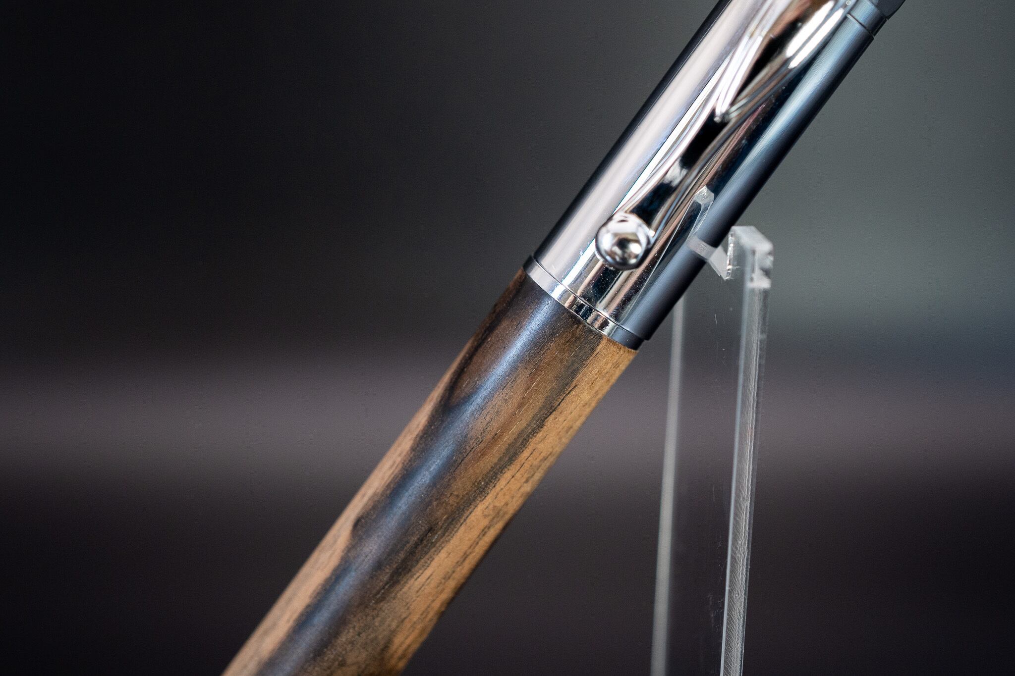 【魅惑の黒い紋様】 黒柿孔雀杢 silver FP