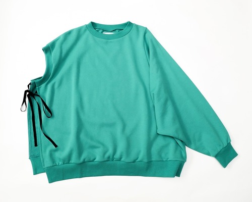 《michirico 2026AW》One sleeve pullover / green / F(大人)