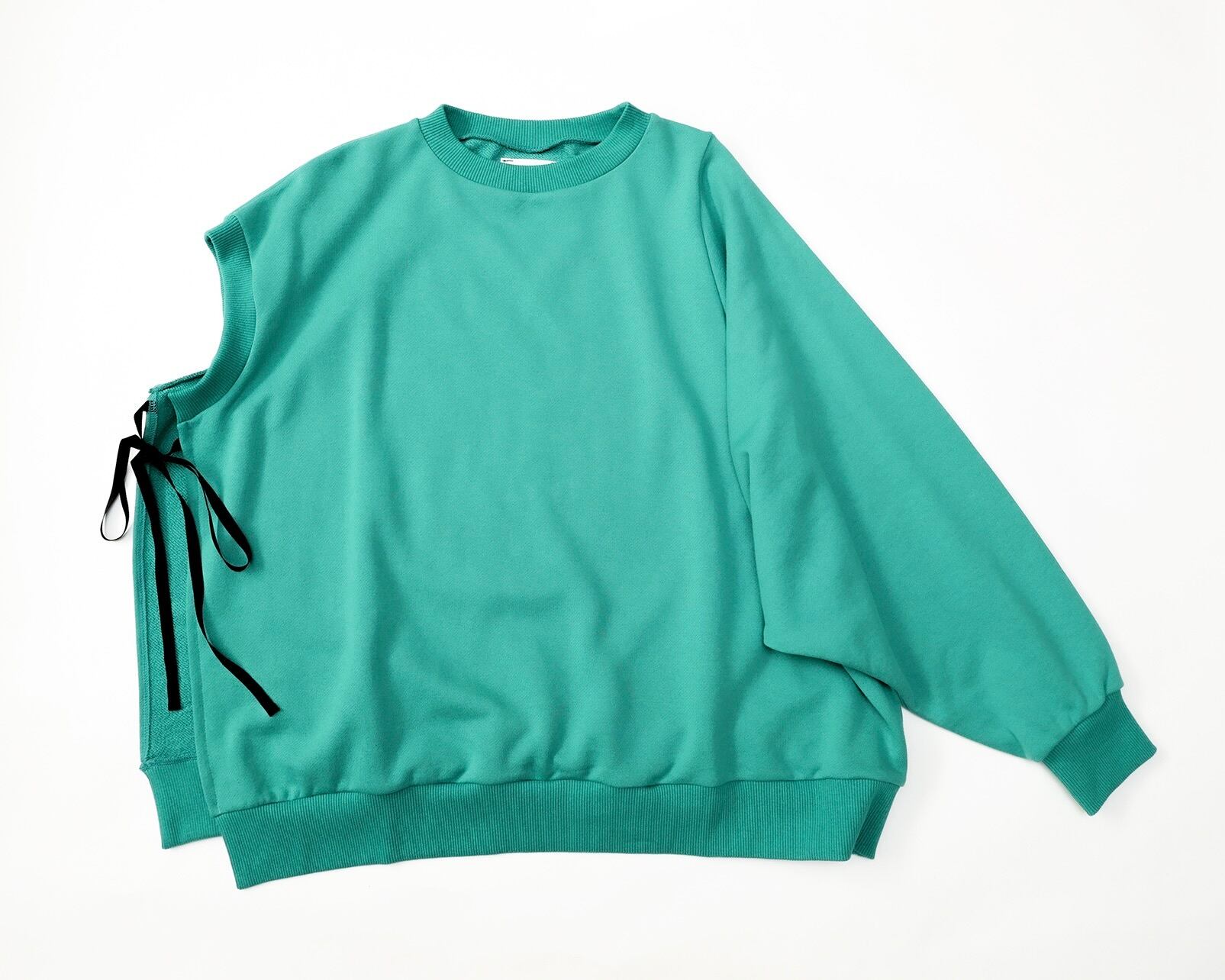 《michirico 2026AW》One sleeve pullover / green / F(大人)