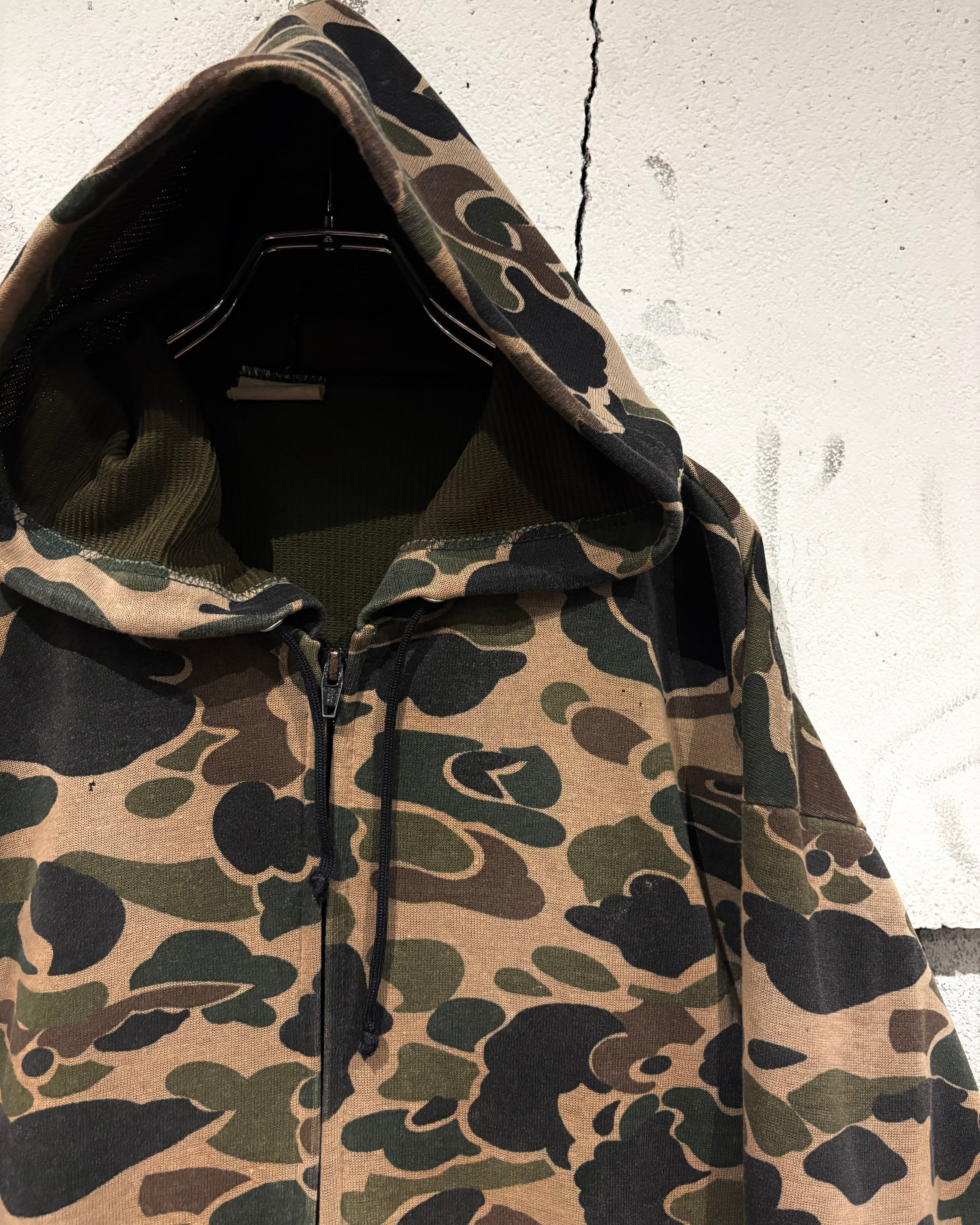 Caka otto】 Duck Hunter Camouflage Pattern Loose Zip Up Hoodie