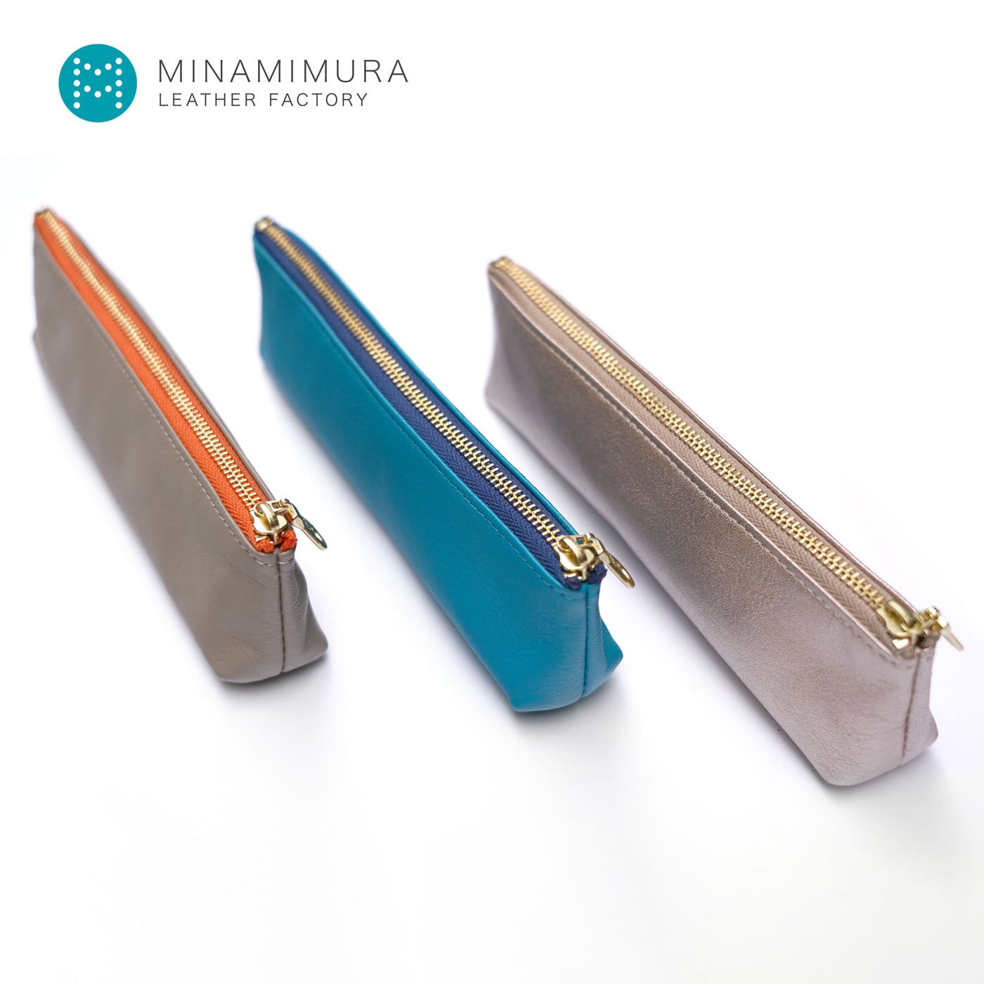 国産本革］ペンケース ローズゴールド | MINAMIMURA Leather Factory