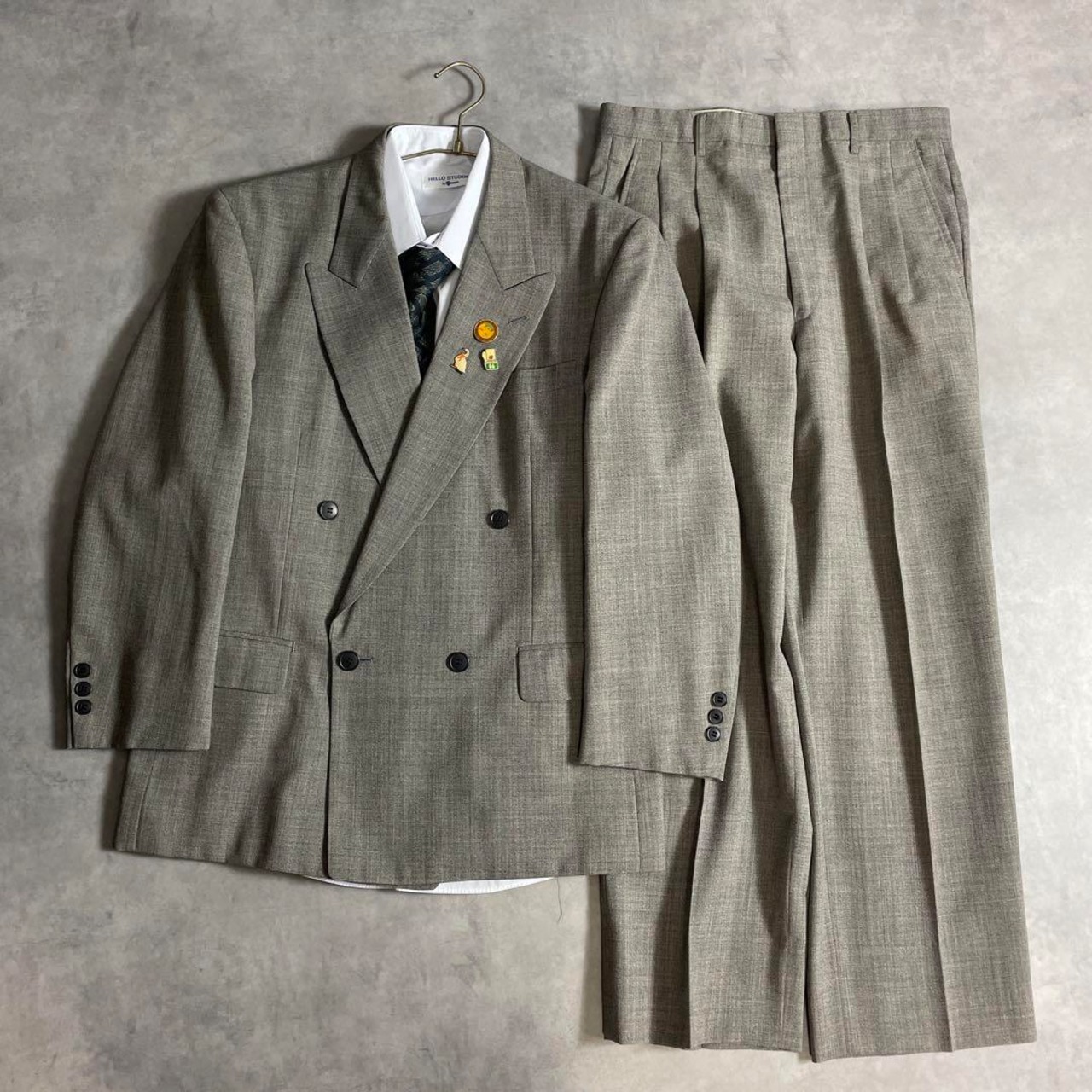 90s vintage レトロセットアップ スーツ ピンズ 甘酸っぱく No.45