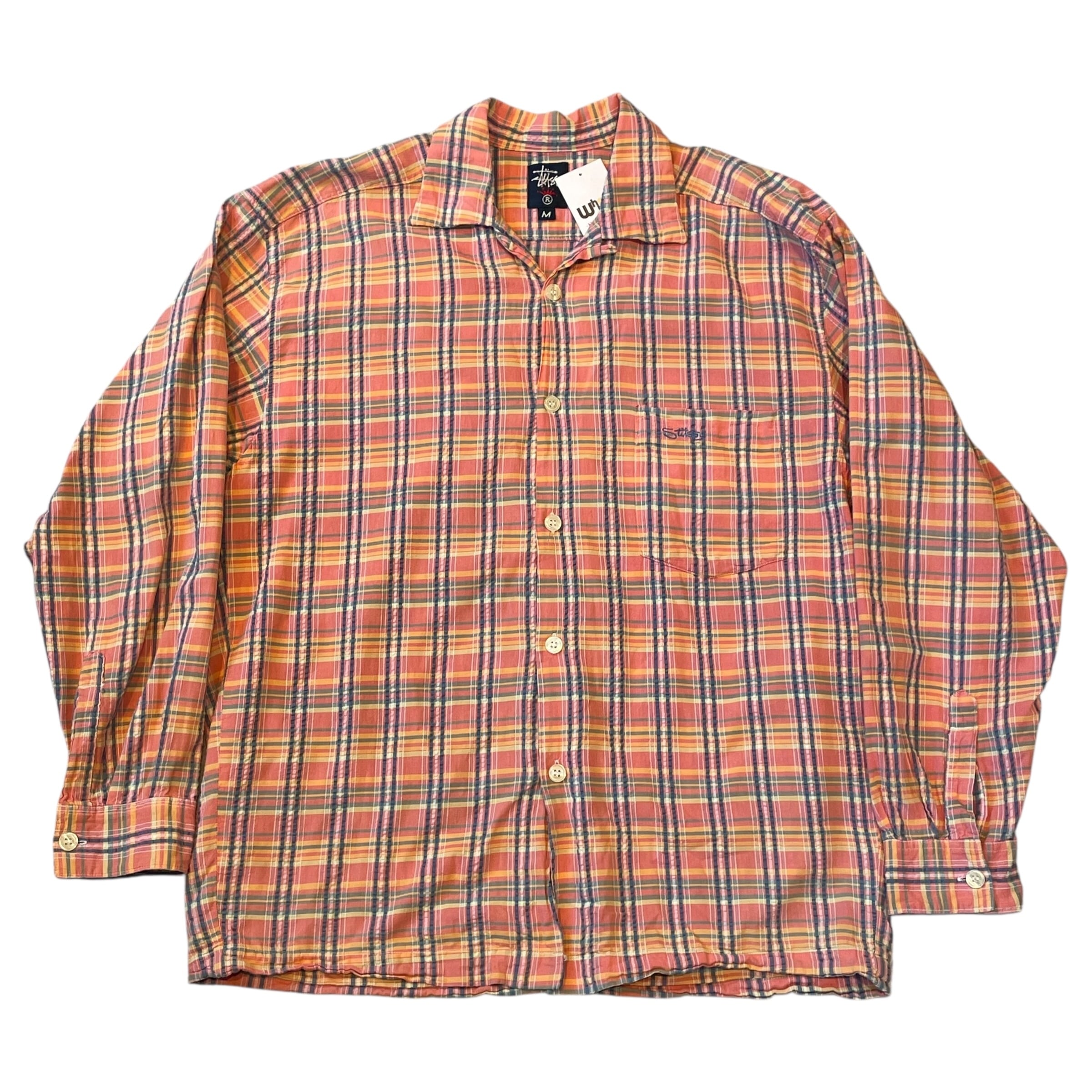 90s STUSSY seersucker check shirt