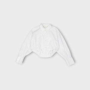 TELA【Pinstripe Cropped Shirt】
