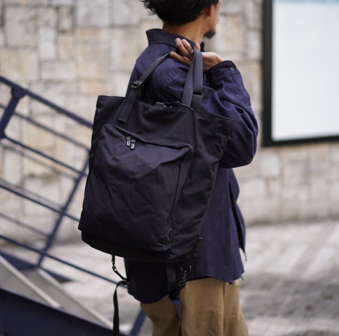 AMIACALVA(アミアカルヴァ) / Gabardine 2Way Backpack - BLACK-(F014