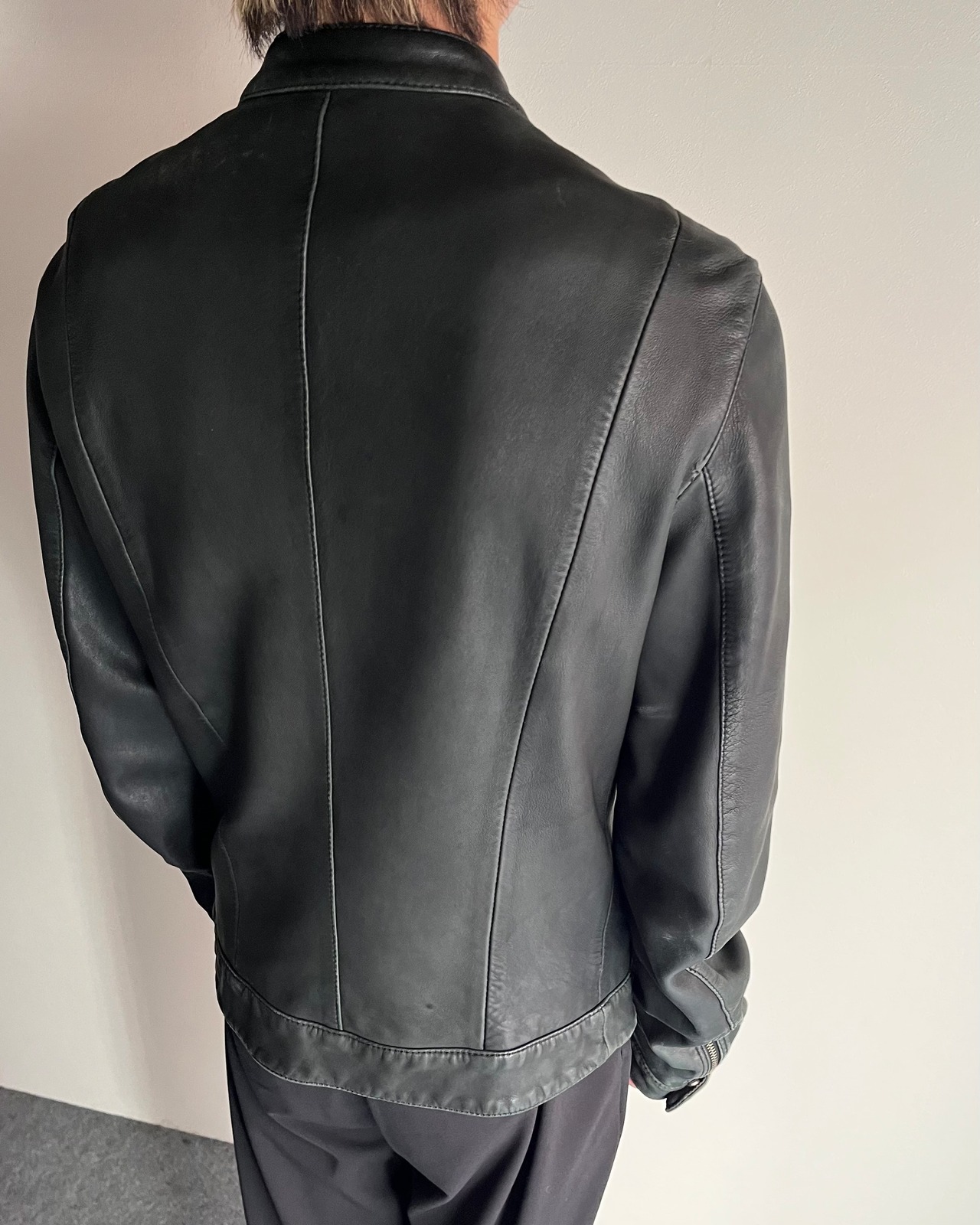 【DOLCE&GABBANA】lamb leather single riders jacket