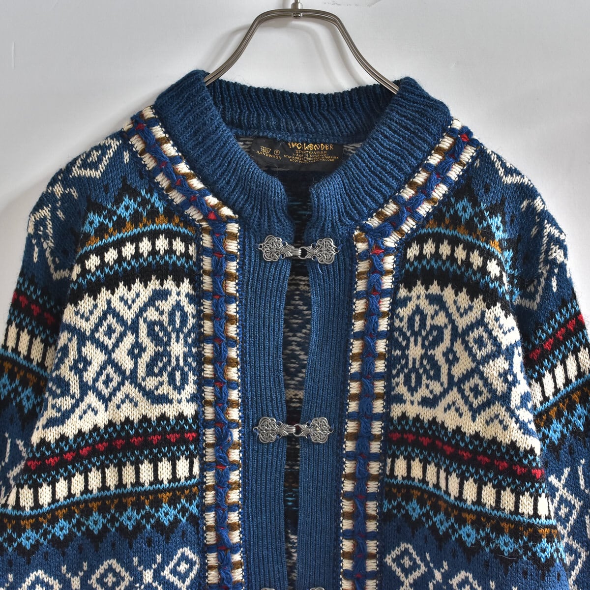 70s~ ノルウェー製 NORLENDER ノルディック ニットカーディガン チロルカーデ ヴィンテージ セーター 北欧 ビンテージ レディースM相当