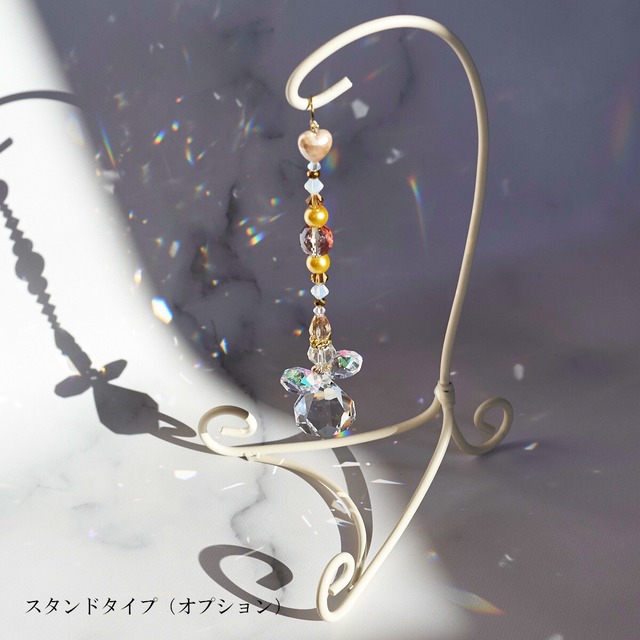 【希少スワロフスキー使用】上品＆神々しさ＆＊ゴールド系 天使のサンキャッチャー