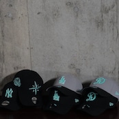 【gifthat別注】NEW ERA 940/9FORTY ロサンゼルス・ドジャースCITY CONNECT BLACK SEAGLASS