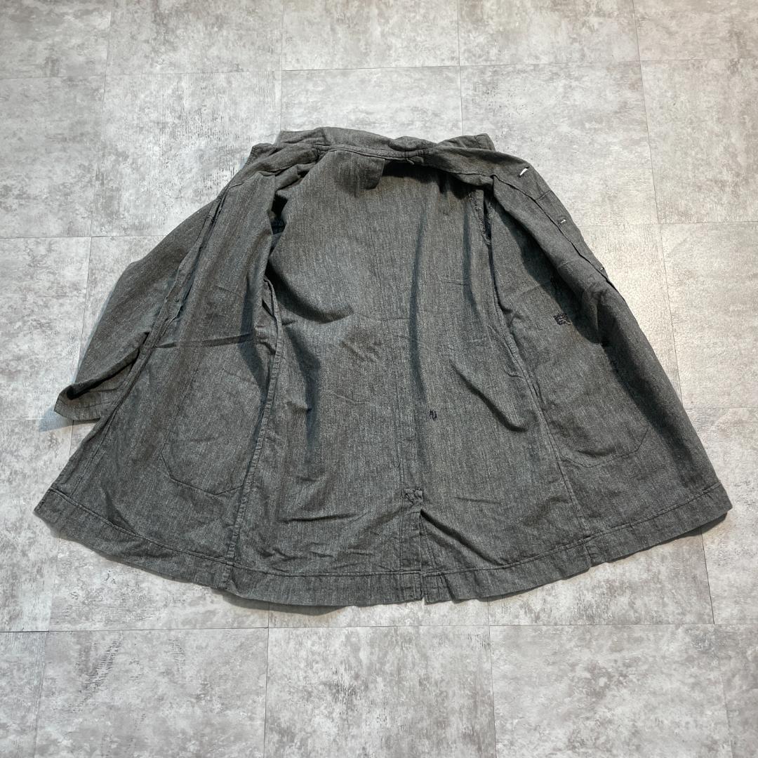 40-50s VETRA 刺繍タグ ごま塩 ブラックシャンブレー アトリエコート 50s ごま塩 ブラックシャンブレー フレンチワーク アトリエコート | ib2