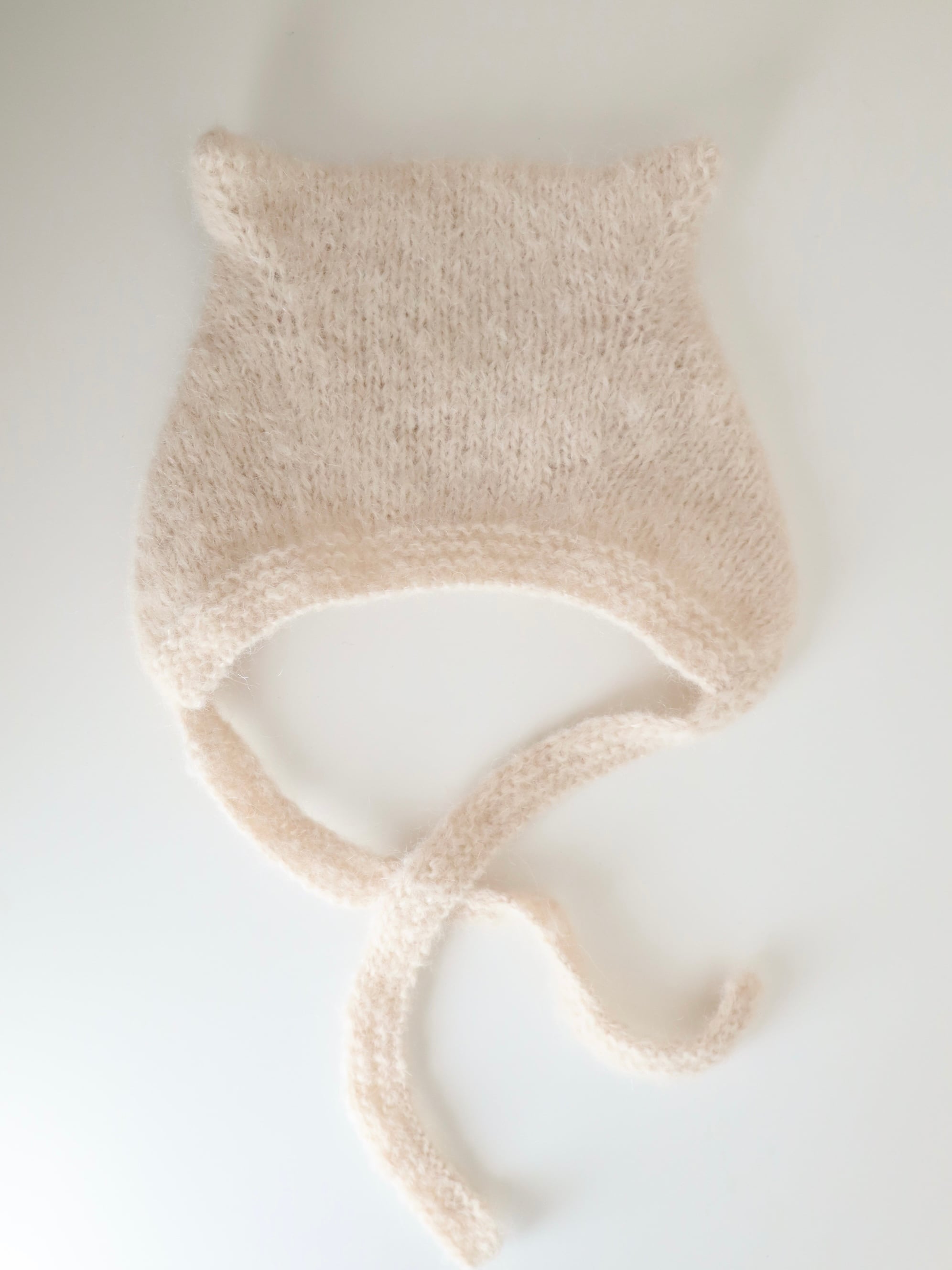 即納【pixie hat ”Kitty bonnet” 】écru 18-24m