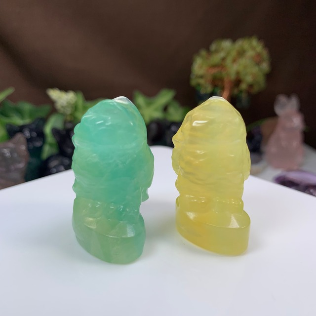 3.カラフルふくろうペアセット・フローライト