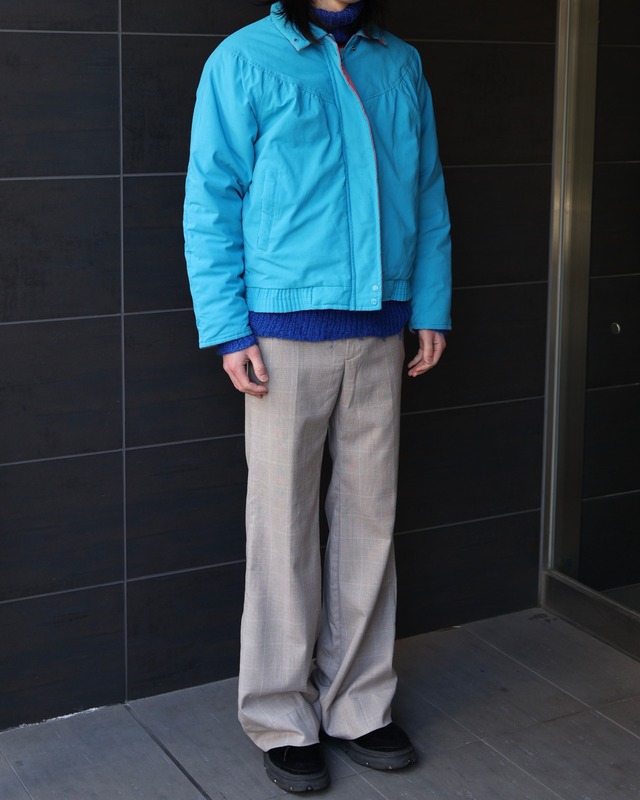 Fly front bicolor down jacket