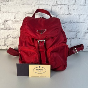 【最終処分SALE】PRADA プラダ  3ポケット ナイロンリュック レッド A-9054