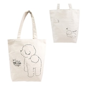アニマルトートバッグオフホワイト色 シバ/ブルドッグ/ビジョン/パンダ/ねこ