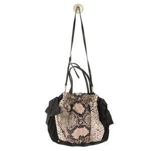 【最終処分SALE】PRADA プラダ  ２WAY パイソン ショルダーバッグ ブラック A-7336