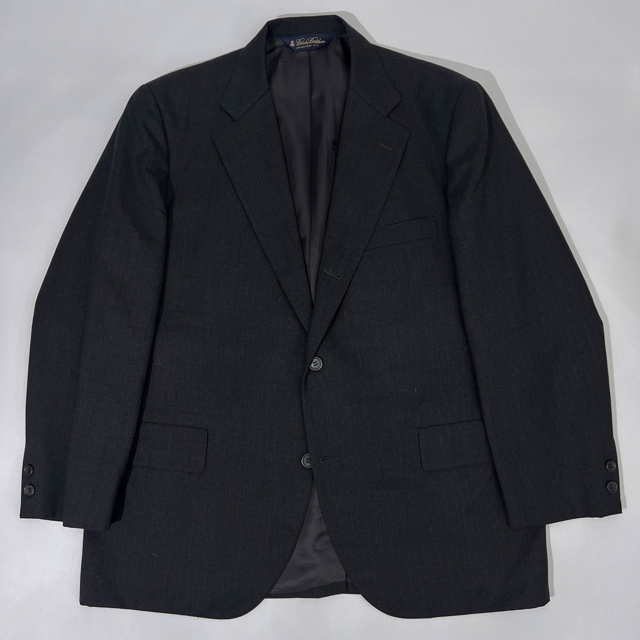 上下 Brooks Brothers ブルックスブラザーズ セットアップ 段返3B ウール テーラードジャケット スラックス スーツ /ブラック メンズ