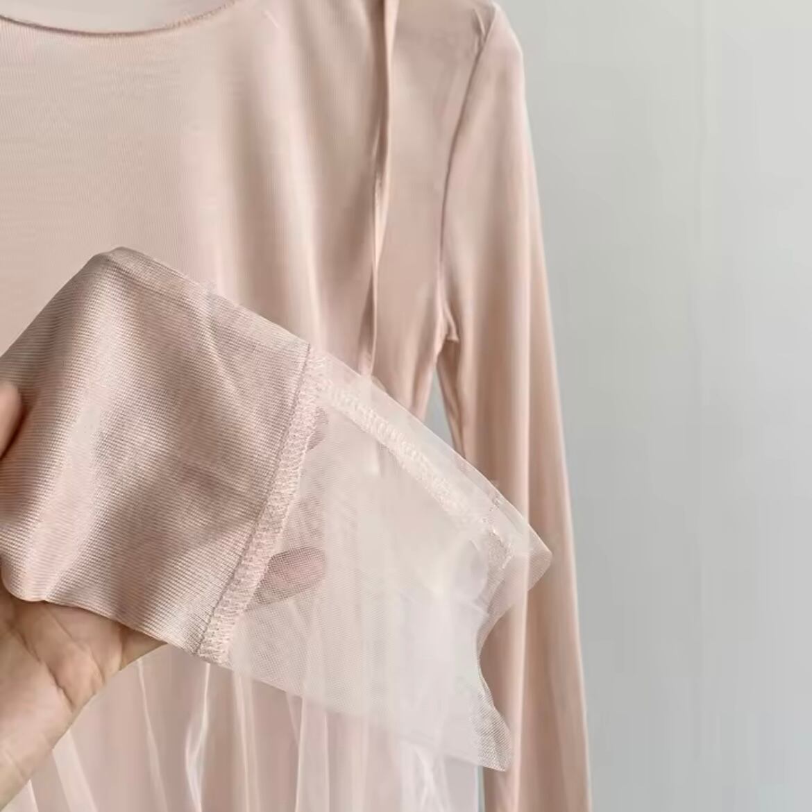 sheer bustier long t-shirt set