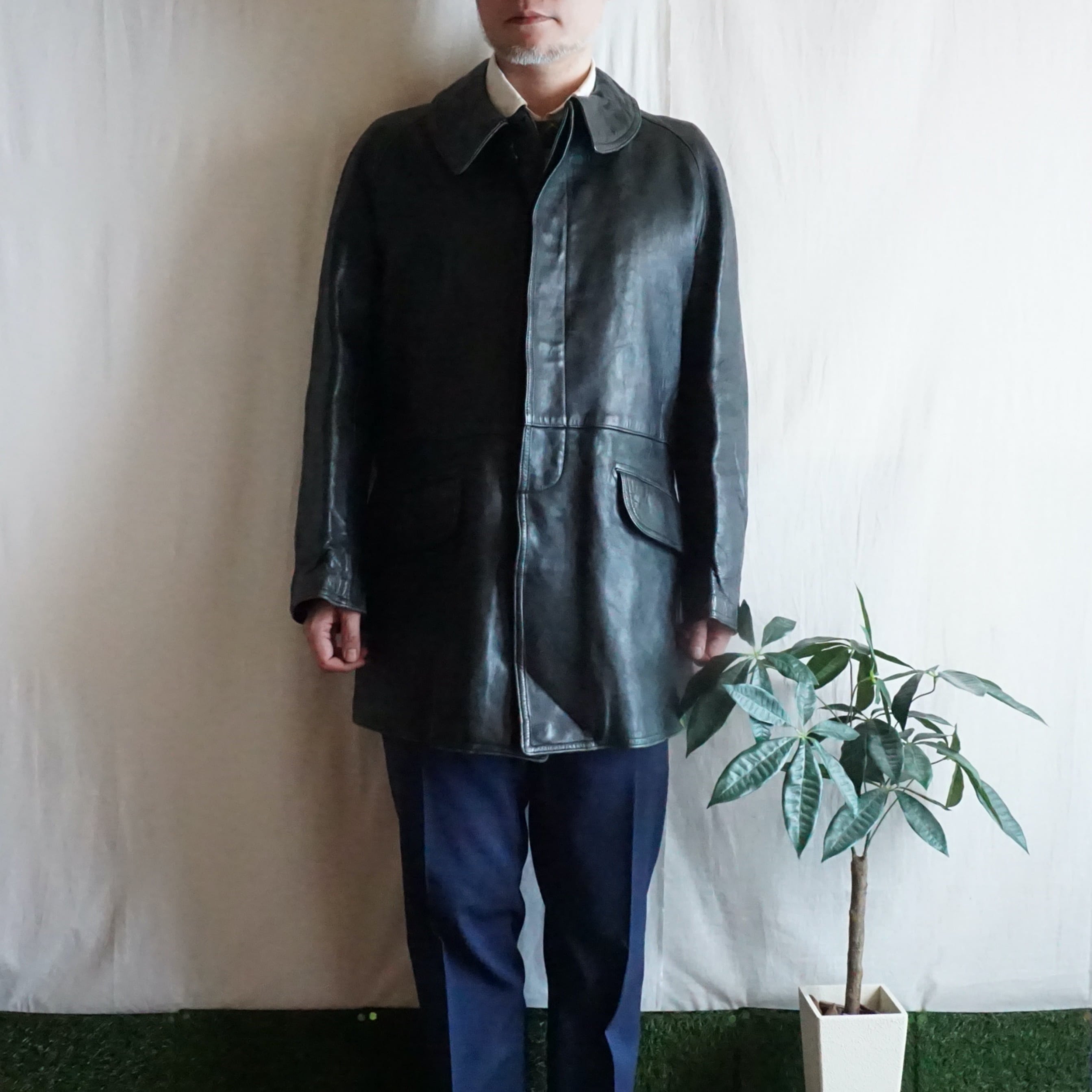 フランス軍 レザー カーコート 70's France [C2387] | 古着屋