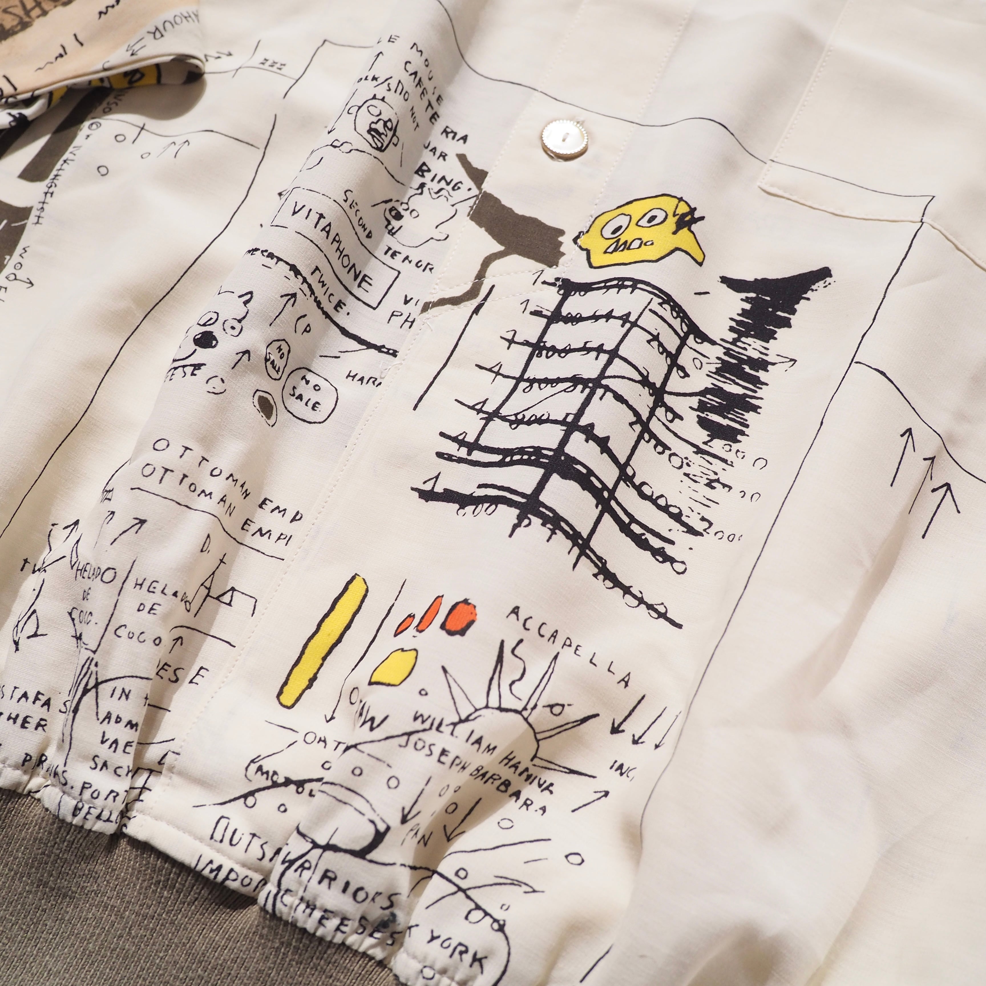 1990s Random Formula Full pattern Design vintage loose SS shirt