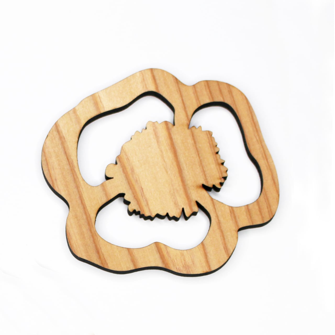 杉のコースター ピーマンの輪切り 区切り3つ