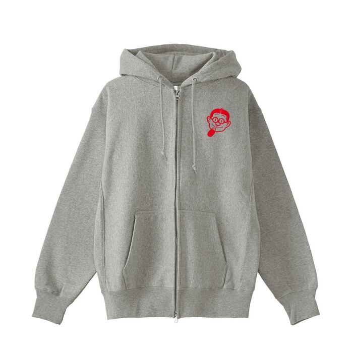 刺繍】グレージップ付きパーカー×黒ハイマーク | Pay ID