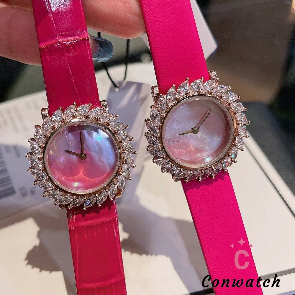 YELLOW】腕時計 高級レディースレザーウォッチ 長方形 クォーツ フル