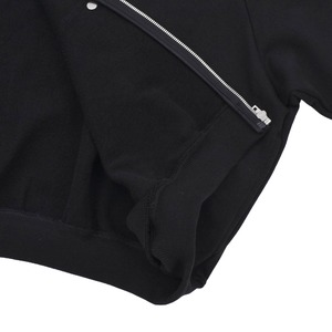 【WE11DONE】BLACK MENS SNAP-DETAIL JERSEY HOODED ZIP