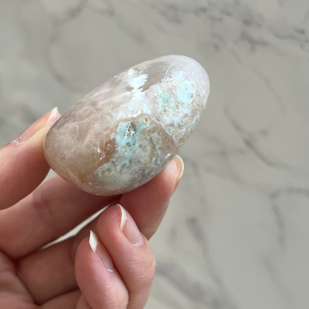 フラワーアゲート パーム7-1＊桜瑪瑙＊天然石インテリア＊パワーストーン＊天然石置き物