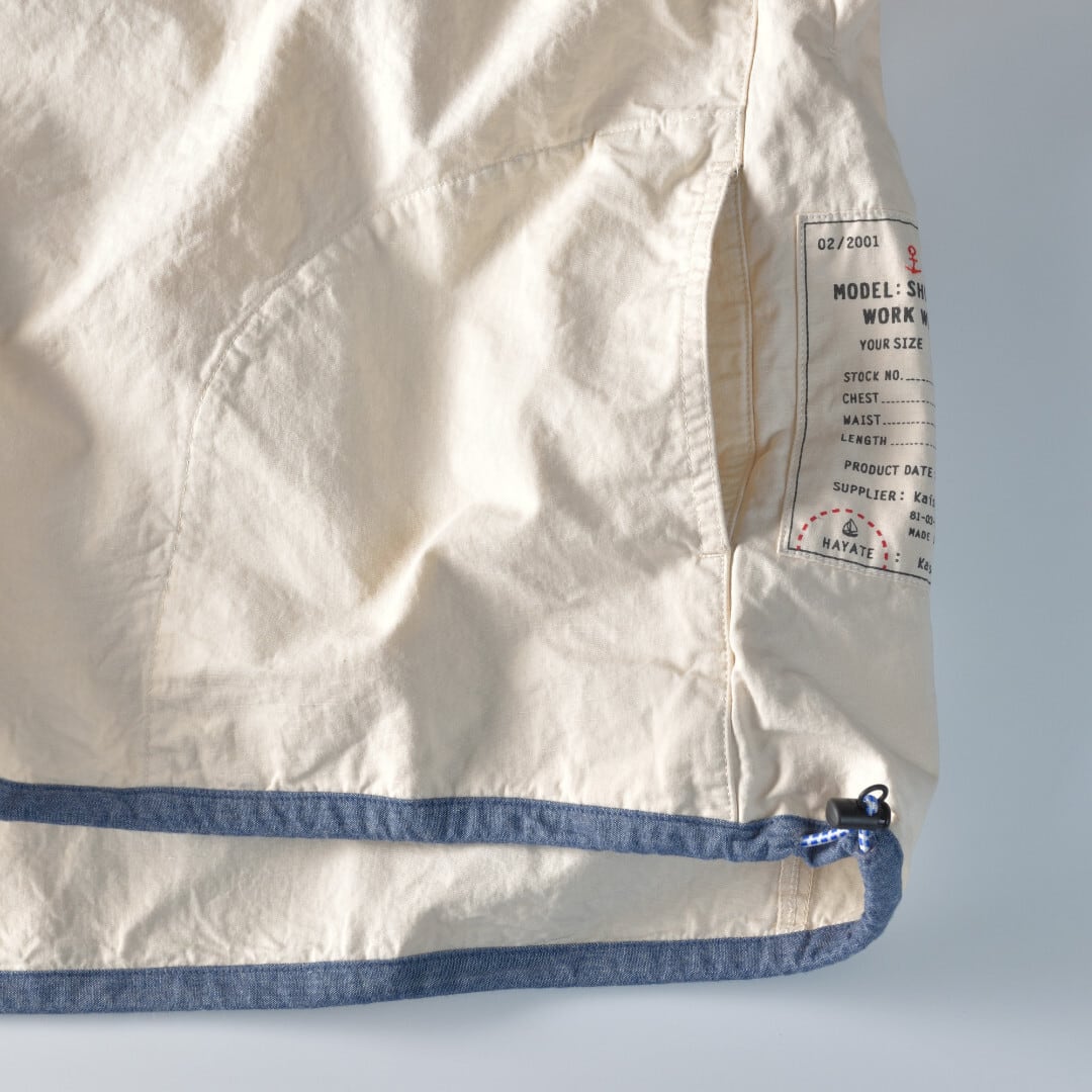 快晴堂 カイセイドウ HAYATE マリンデッキクルーヤッケ・アッシュアイボリー【送料無料】