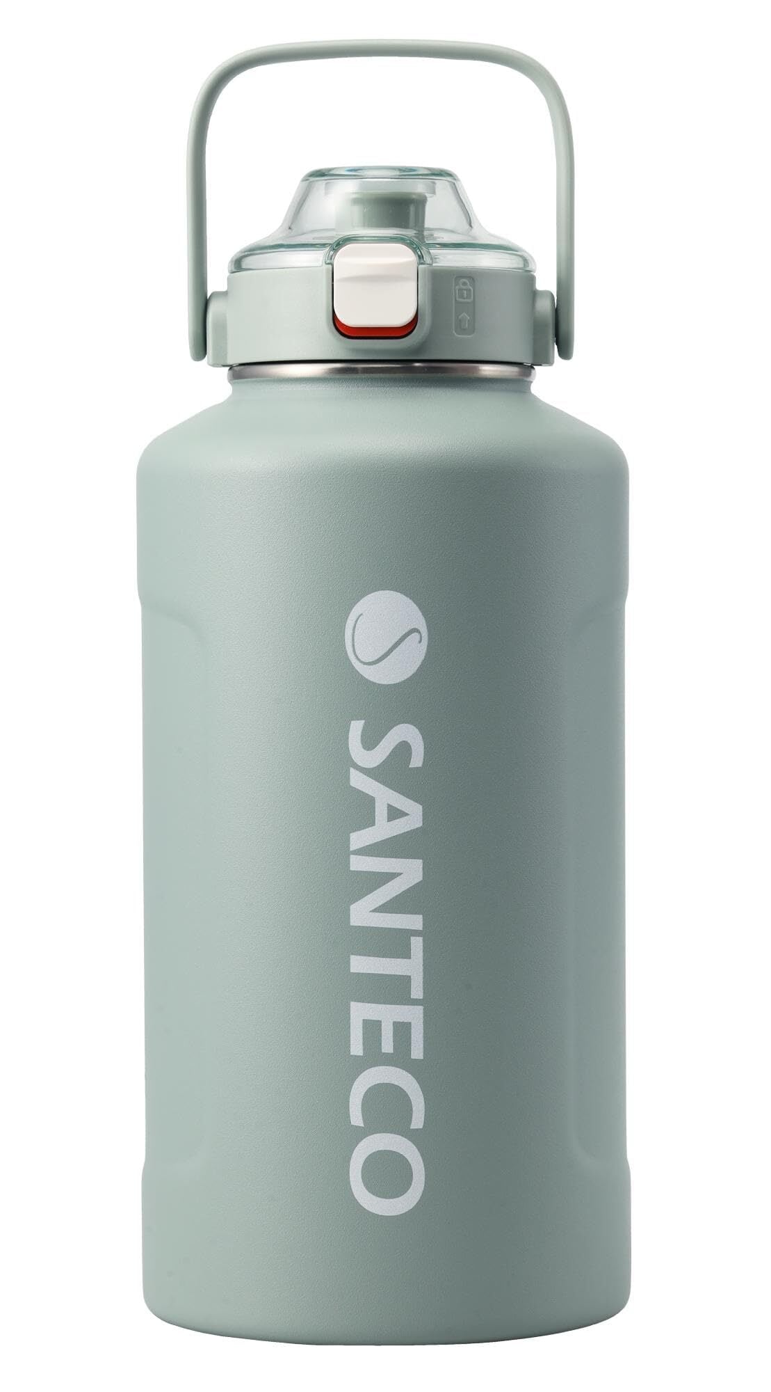 【特価処分】SANTECO 水筒 真空断熱 大容量 魔法瓶 保冷 保温 1900ML ストロー付き 直飲み スポーツドリンク対応 おしゃれ 広口 ステンレスボトル ERIE アッシュブルー