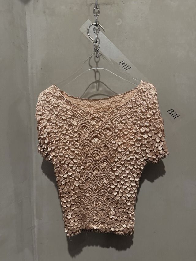 satin shirring layered top(Bill vintage)
