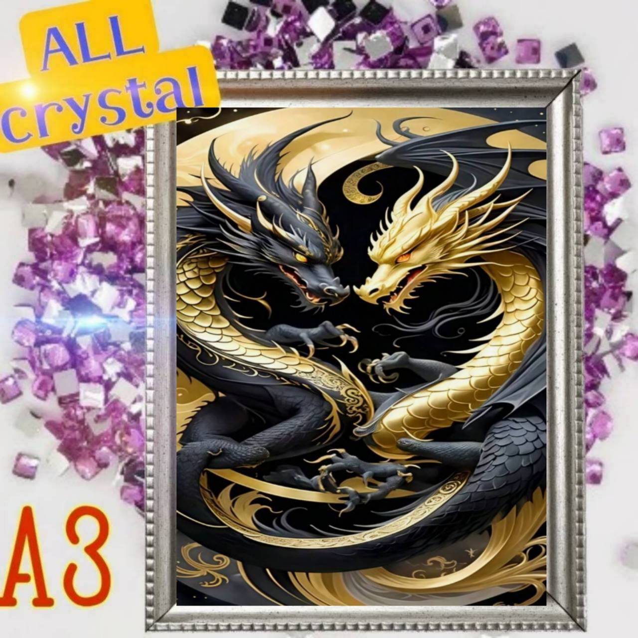 ALLクリスタルビーズ☆四角ビーズ【crystal-34】A3サイズ☆ダイヤモンドアート