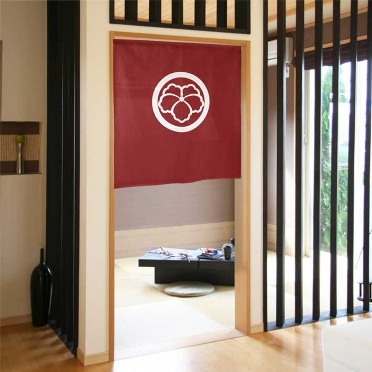 【受注生産】のれん 家紋 丸に中陰蔦 全5色 幅85×丈90cm