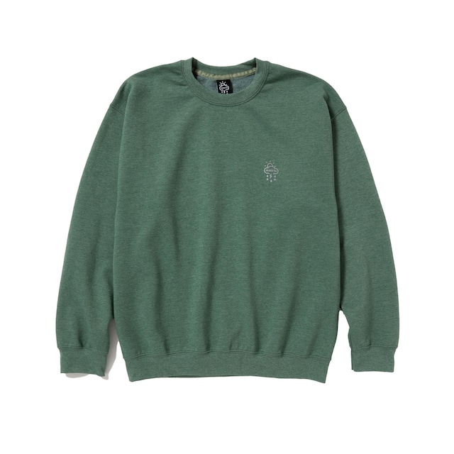 Alwayth "Reflective logo Crewneck” Heather Green